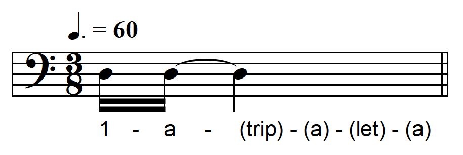 rhythmic dictation compound meter one beat example 17